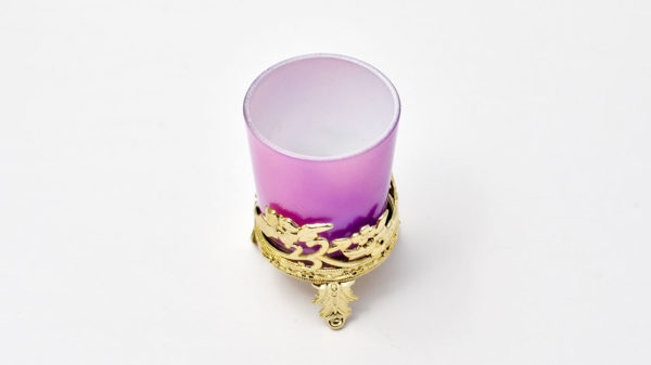 Glass Holder with One Tea Lights Candle