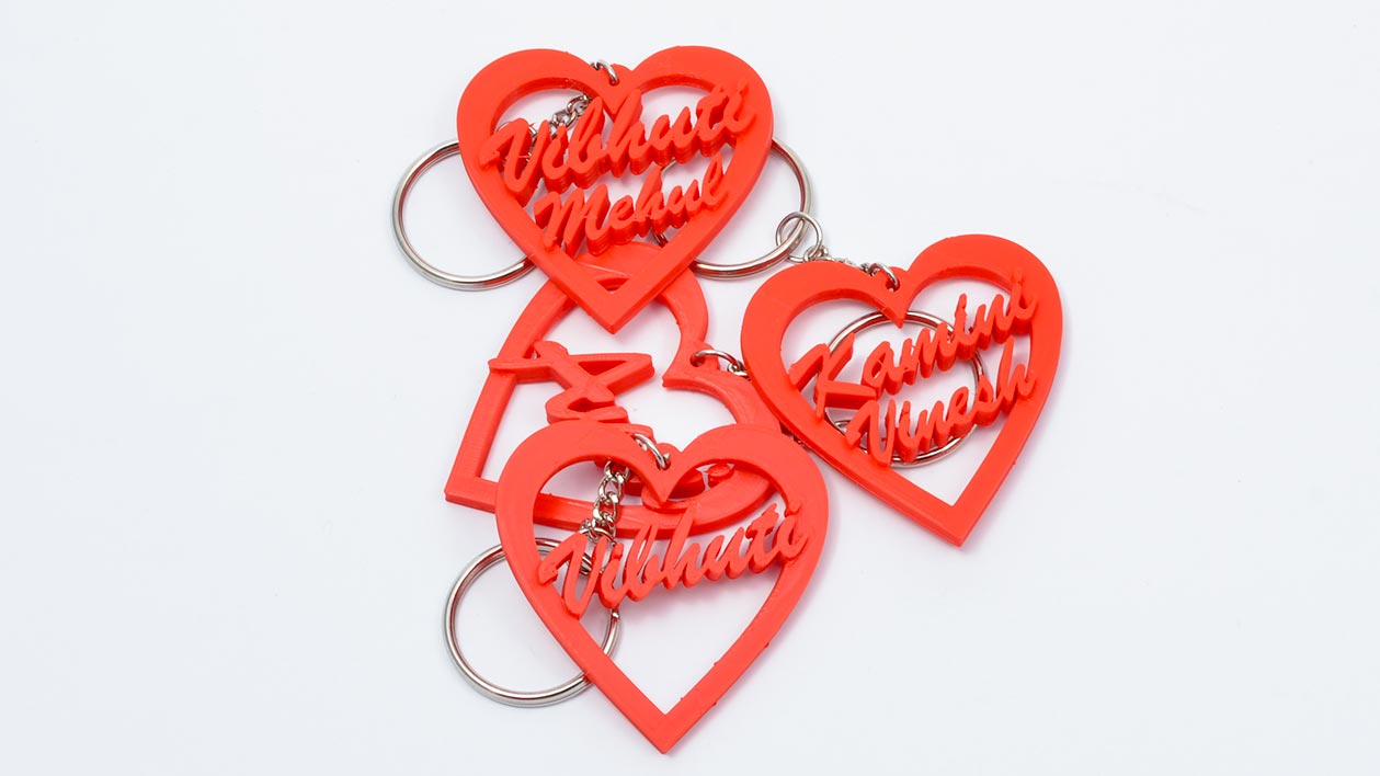 3d Heart Keychain 