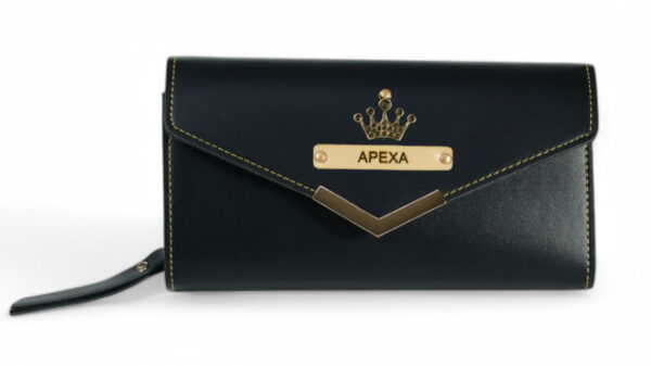 3 Fold Leather Purse ( Black )
