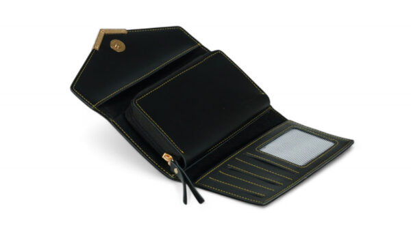 3 Fold Leather Purse ( Black ) - Image 2