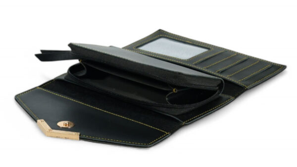 3 Fold Leather Purse ( Black ) - Image 3