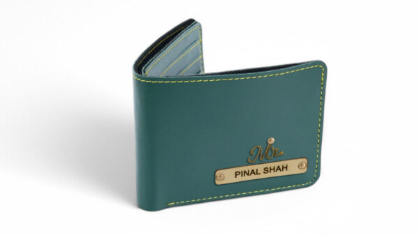 Leather Plain Wallet ( Green ) - Image 2