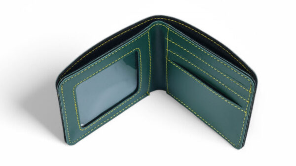 Leather Plain Wallet ( Green ) - Image 3