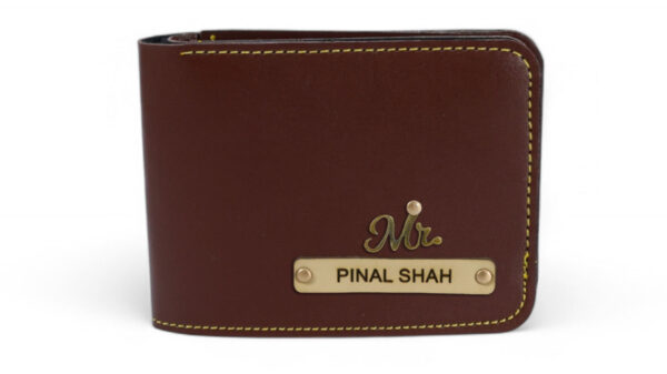 Leather Plain Wallet ( Dark Brown )