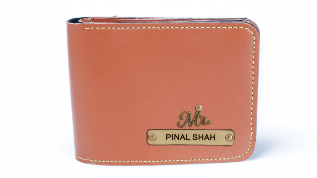 Leather Plain Wallet ( Light Brown )
