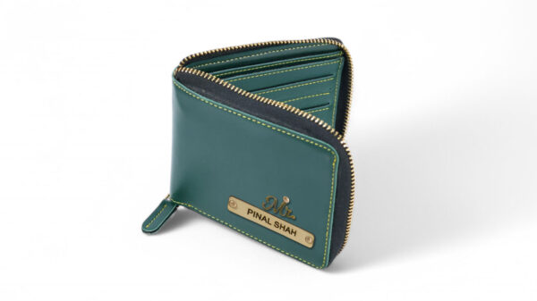 Leather Chain Wallet ( Green ) - Image 2