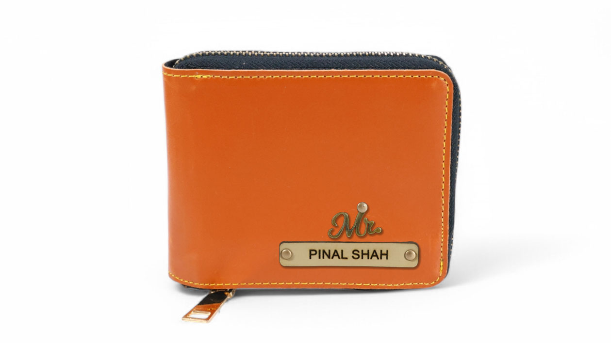 Leather Chain Wallet ( Light Brown )