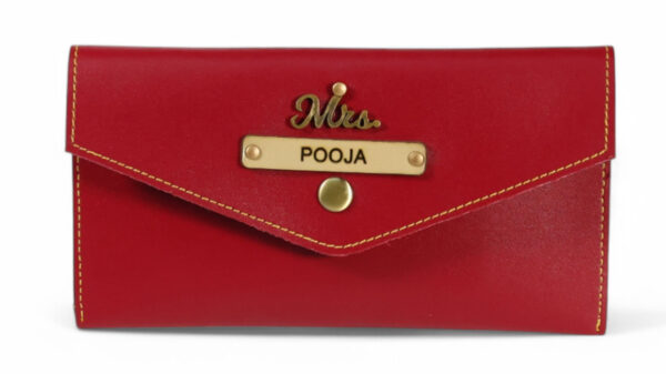 Leather Clutch Purse ( Red )