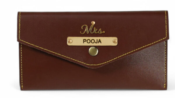 Leather Clutch Purse ( Dark Brown )
