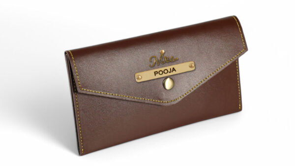 Leather Clutch Purse ( Dark Brown ) - Image 2