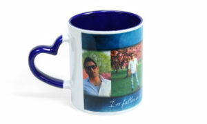 Heart Handle Blue Mug