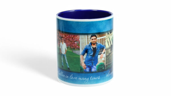 Heart Handle Blue Mug - Image 3