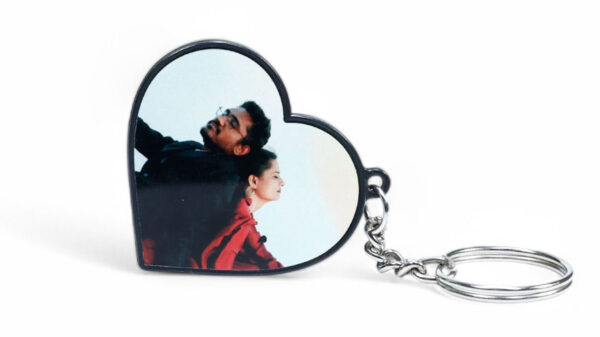 Heart Plastic Metal Keychain