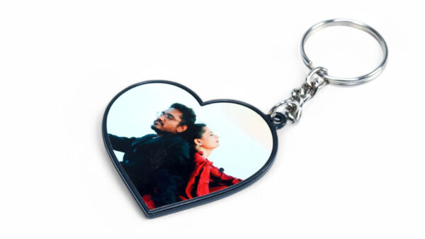 Heart Plastic Metal Keychain - Image 2