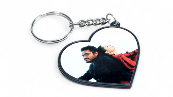 Heart Plastic Metal Keychain - Image 3